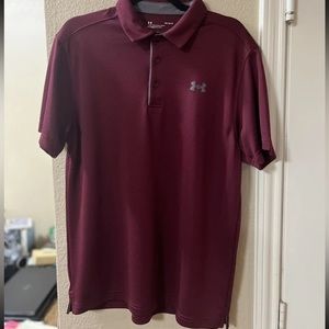 Under Armour Men’s Golf Polo Maroon Red | Size Large